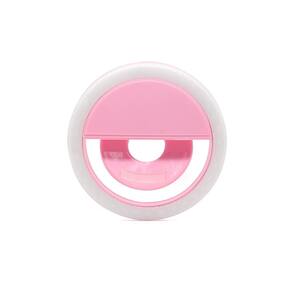 Luz De Selfie Anel Led Flash Celular Recarregável Rosa