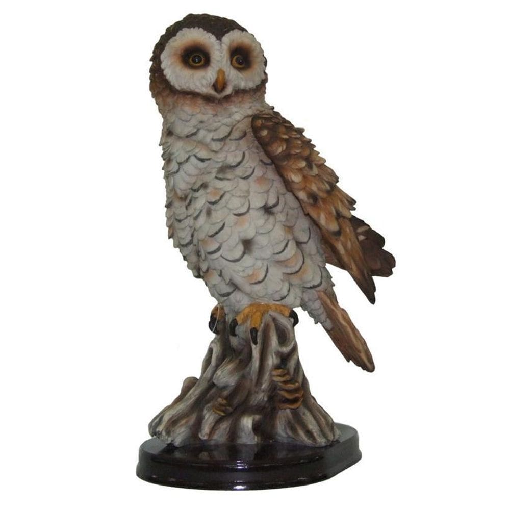 Coruja Decorativa De Resina 18X32Cm