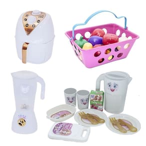 Kit Cozinha Princesa Jantar Ar Fryer Mercado Menina 27Pç