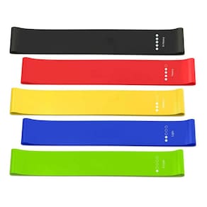 Kit 5 Faixas Elásticas Mini Band Academia Casa Exercícios