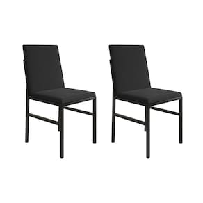Kit 2 Cadeiras de Jantar Estofadas Mônaco Veludo Preto