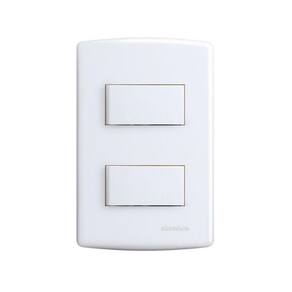 Conjunto 2 Interruptor Simples 4X2 Branco Siena 6521 Alumbra