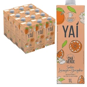 Kit Com 12Und Chá Verde Yai Sabor Laranja & Gengibre 1 Litro