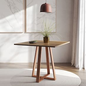 Mesa de Jantar Mônaco 90cm Imbuia Base Cobre