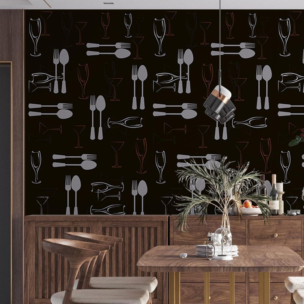 Papel De Parede Adesivo Cozinha Preto - 3,0M