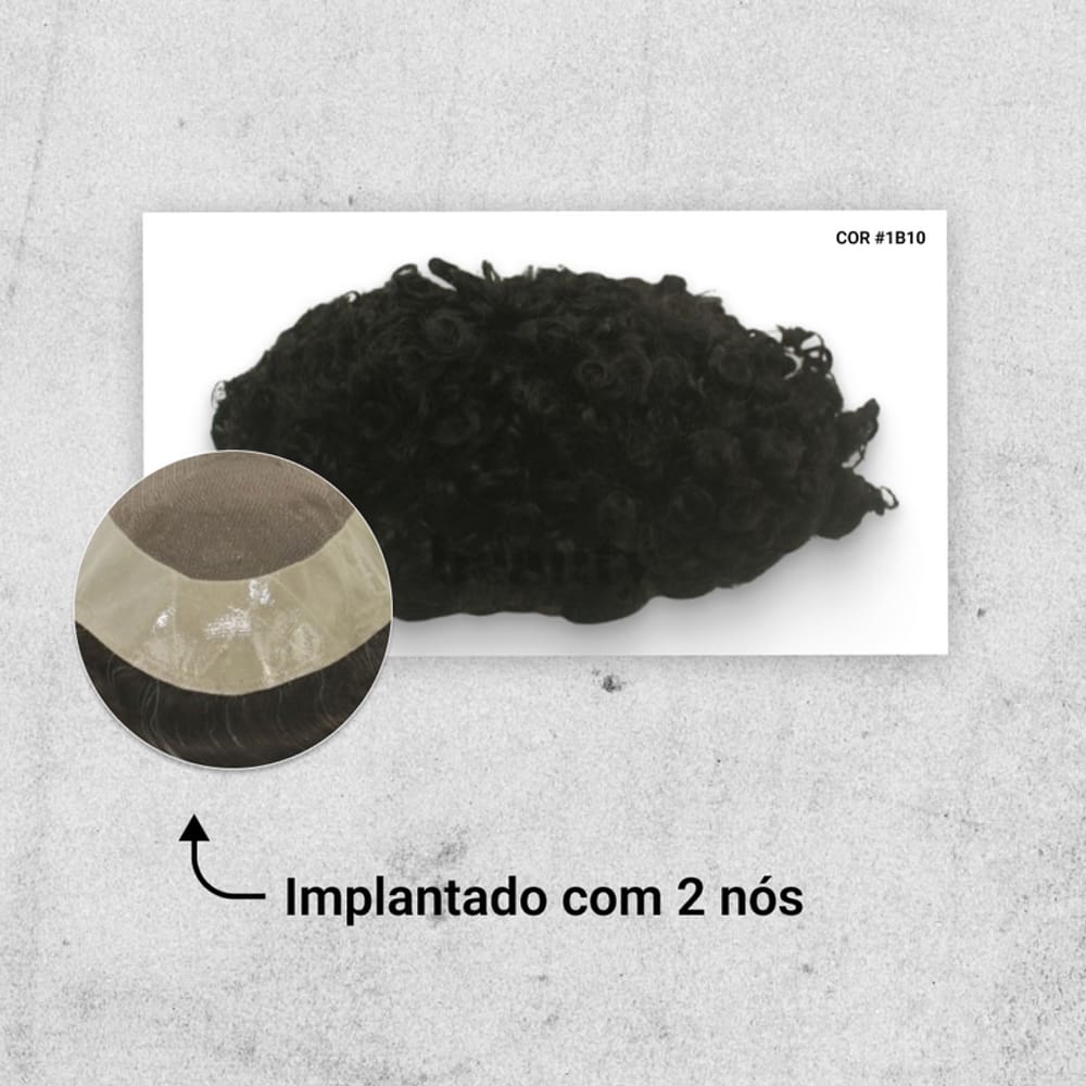 Protese Capilar Hibrida Cacheada Dm - Micropele + Tela Lace (20X25)