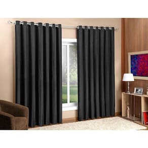 Cortina Blackout Tecido Sala/Quarto 300x250 Preta Admirare