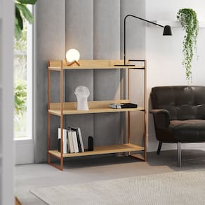 Aparador Industrial 3 Prateleiras Córdoba 95cm Cobre e Castanho