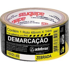 Fita de Demarcação Adelbras Zebrada 48mm x 14mts
