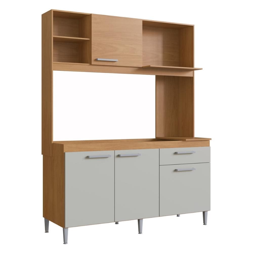 Armário de Cozinha Compacta 151,5cm 4 Portas 1 Gaveta Gabinete Pia Multimóveis CR20284