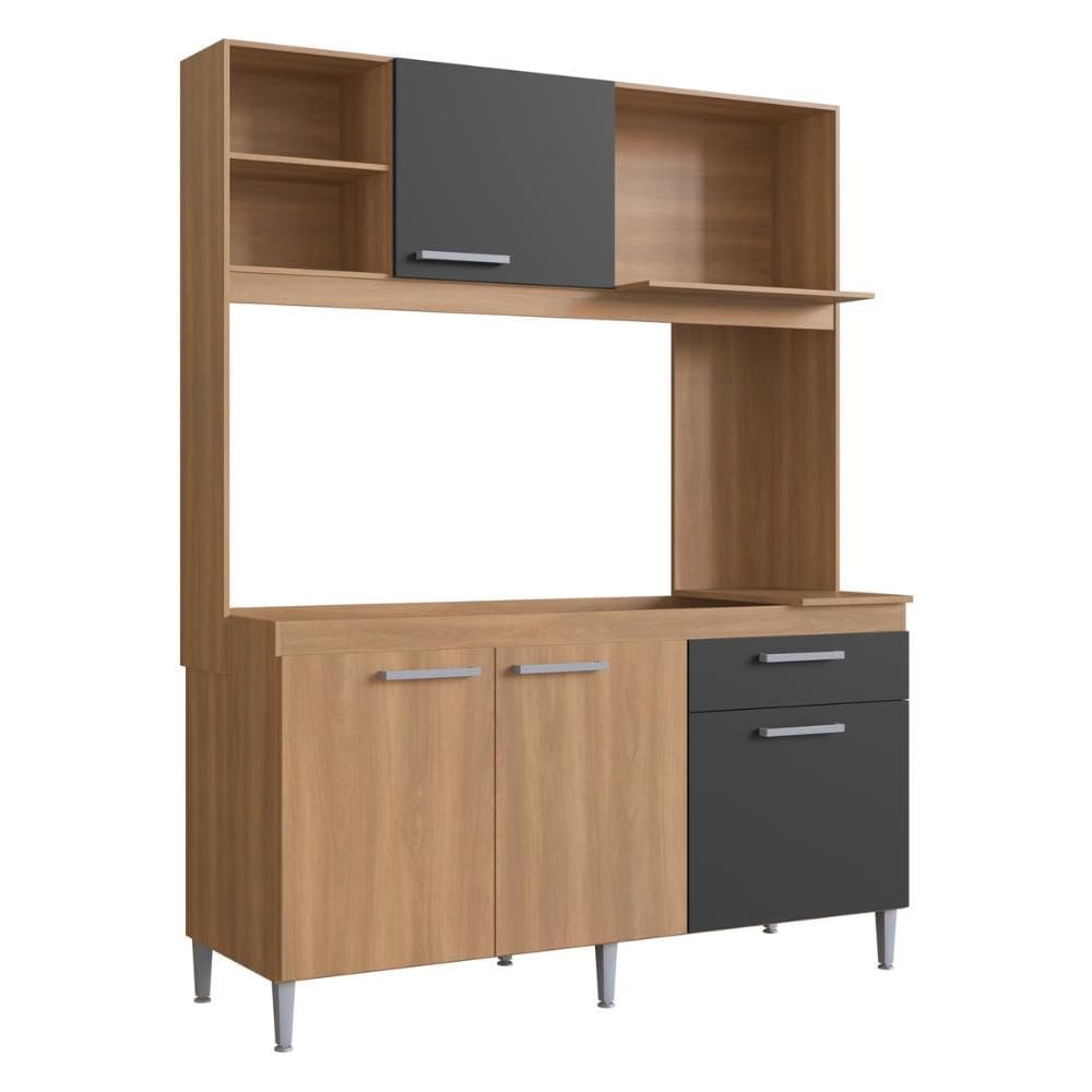Armário de Cozinha Compacta 151,5cm 4 Portas 1 Gaveta Gabinete Pia Multimóveis CR20284