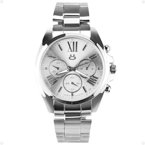 Relógio Feminino Social Aço Inox Prata Casual + Caixa