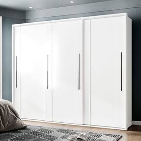 Guarda-Roupa Casal Sevilha 3 Portas 4 Gavetas Flex Branco/Freijo