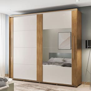 Guarda-Roupa Casal Coimbra 2 Portas 6 Gavetas Flex 40230563 Freijo/Off White - Politorno