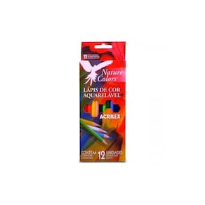 Lápis de Cor Aquarelável Nature Colors 12 Cores Acrilex