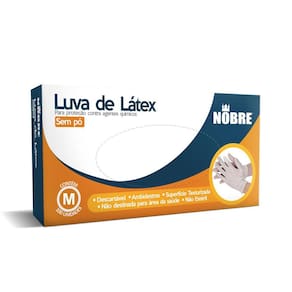 Luva De Látex Sem Pó Com 100Und