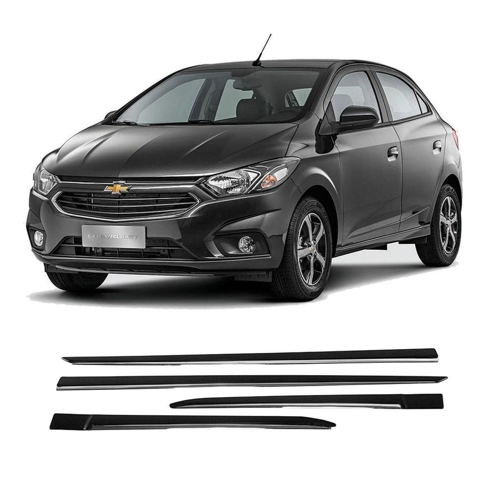 Friso Lateral Gm Onix 2012 A 2024 Preto Cromado 7356A
