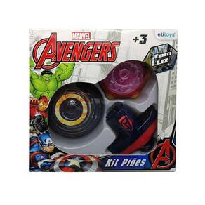 Kit Pião 7 Peças Com Luz Avengers - Etitoys