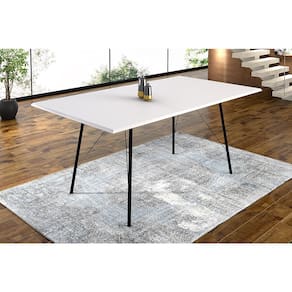 Mesa Sala de Jantar Paraty Preto 150x90cm Tampo Branco