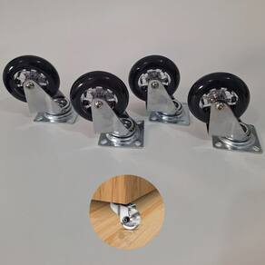 Rodízio de Silicone Fumê Giratório S/ Trava 50mm Hardt 4 Unidades