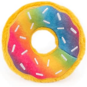 Brinquedo Pelúcia Donutz Rainbow ZippyPaws Com Apito Para Cães e Gatos Médio - Arco-íris