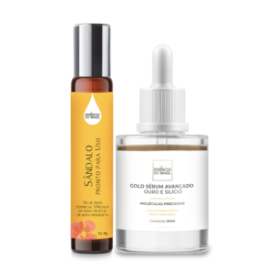 Kit Firmeza de Pele: Sérum com Ouro + Óleo Sândalo