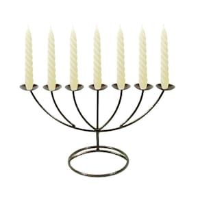 Menorah Castiçal 7 Braços Velas brancas 32 cm X 19cm Velitas