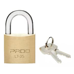 Cadeado De Latão 35mm 2 Chaves Cor Dourado Lt-35 Pado