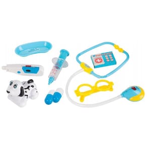 Kit Veterinário Infantil com Acessórios - Azul - Fenix