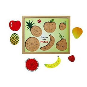 Círculos De Fracões Frutas Com Pinos 21 Peças