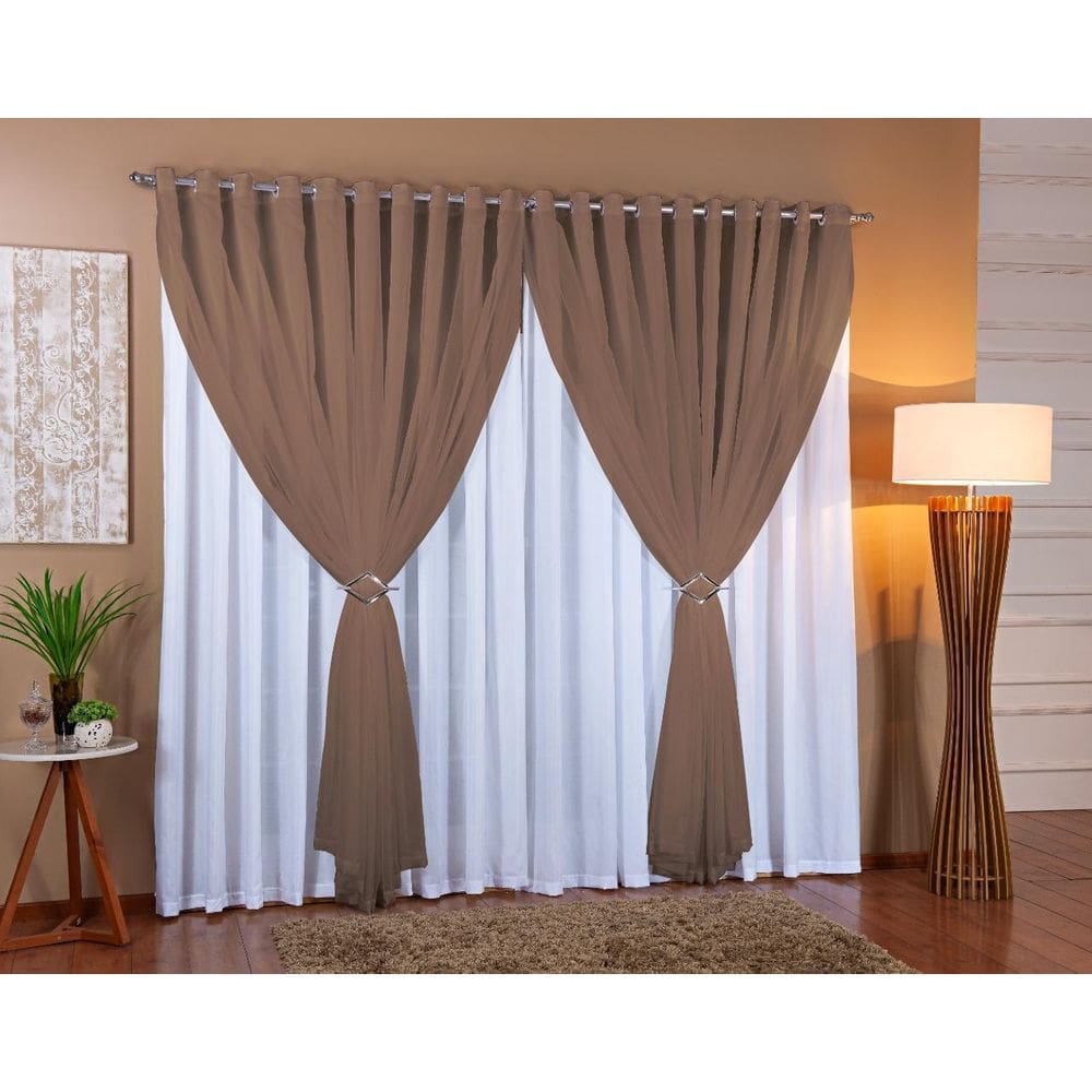 Cortina Voil Forro Microfibra Sala E Quarto 8,00 X 2,50