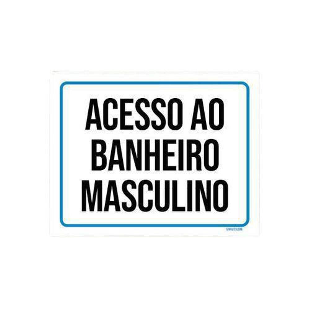 Placa Sinalização Ambiente Banheiro Masculino 27X35