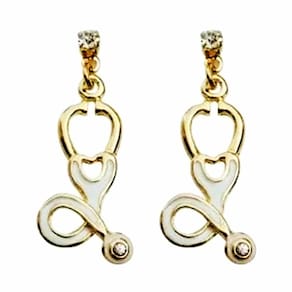 Brinco Enfermagem Esteto Enfermeira Folheado A Ouro 18k