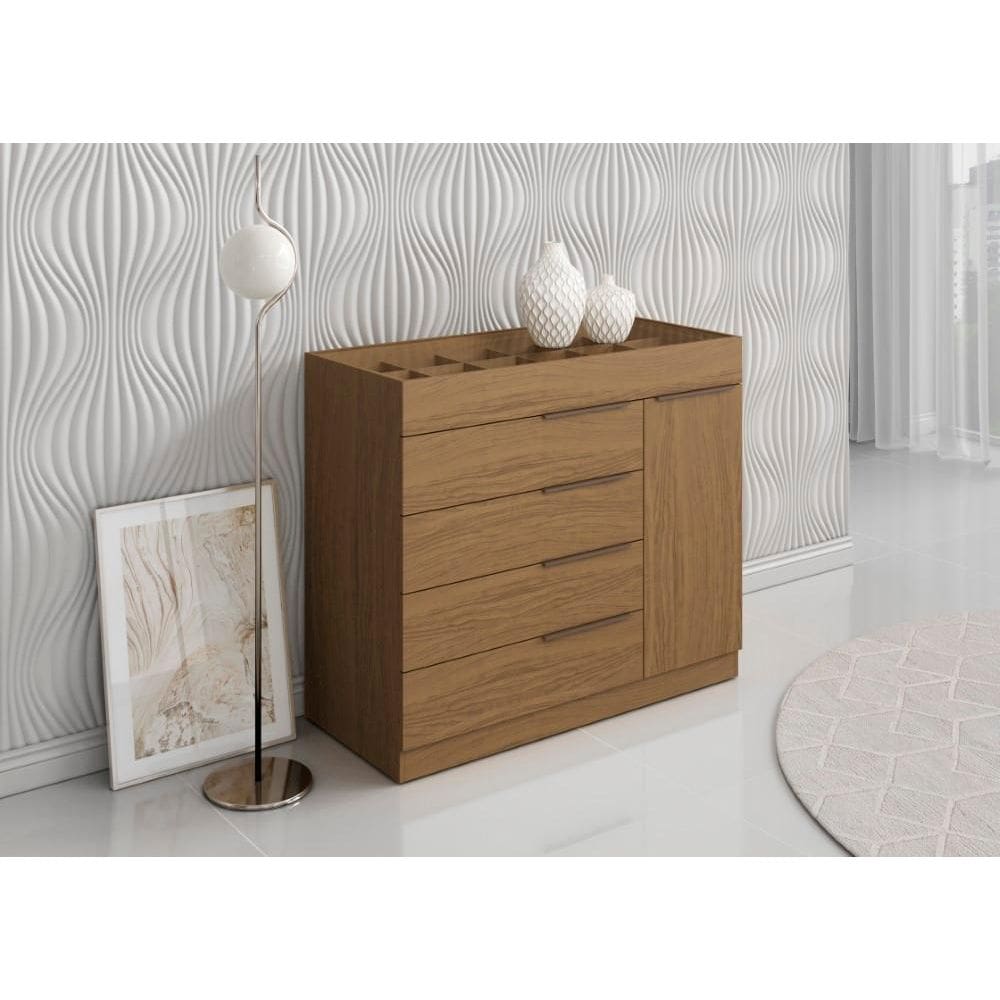 Cômoda Sevilha 1 Porta 5 Gavetas com Porta Joia Atacama - Aramoveis