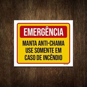 Placa De Sinalização - Emergência Manta Anti-Chama 18X23