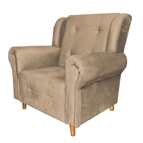 Poltrona Decorativa Bruna Suede Capuccino