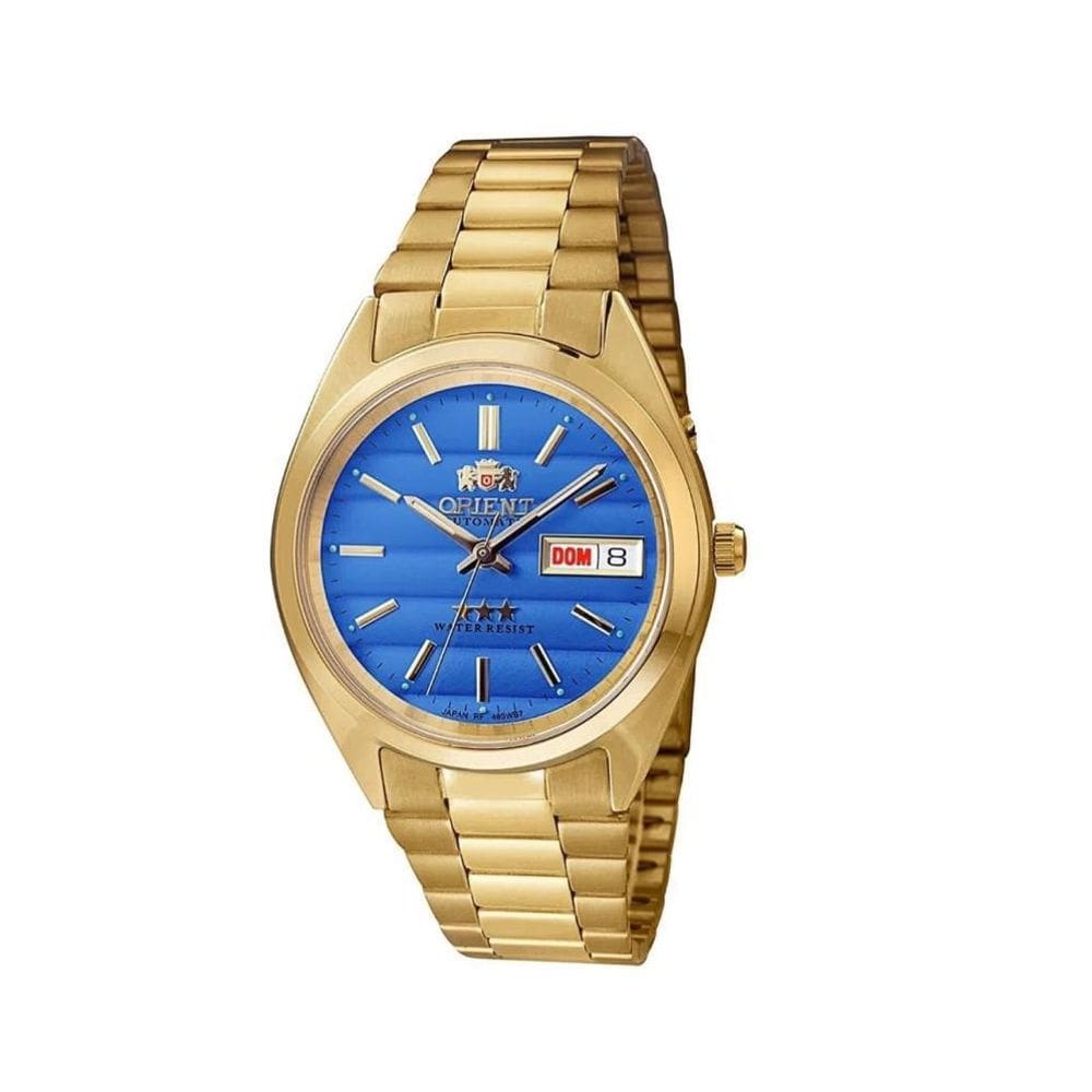 Relógio Masculino Orient Dourado Azul 469Wc2F D1Kx