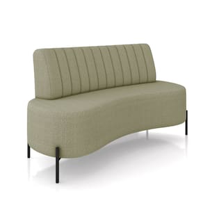 Sofá 2 Lugares Living 160cm Pé Ferro Pto Maraú Bouclê Verde K01 - D`Rossi