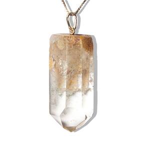 Colar Pontinha Pedra Cristal com Lodolita Montagem Prata 950