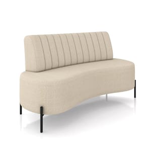 Sofá 2 Lugares Living 160cm Pé Ferro Pto Maraú Bouclê Creme K01 - D`Rossi