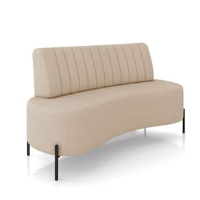 Sofá 2 Lugares Living 160cm Pé Ferro Pto Maraú Linho Bege K01 - D`Rossi