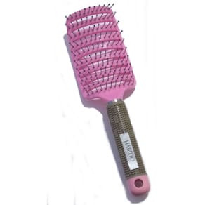 Kit 10 Escovas Vazada Raquete Rosa Ceramica Desembaraçar Cabelos