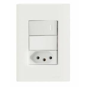 Conjunto 4x2 Com 1 Interruptor Simples 10 A 250 V E 1 Tomada 2p+t 10 A 250 V Tramontina Giz Branco