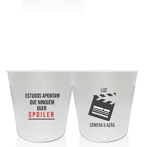 Kit 2 Baldes De Pipoca Personalizados Spoilers, Luz, Camera