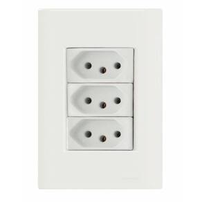 Conjunto 4x2 Com 3 Tomadas 2p+t 10 A 250 V Tramontina Giz Branco