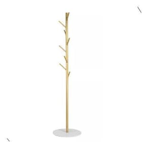 Cabideiro Mancebo Dourado 8 Hastes Base Mármore 170X32X32Cm