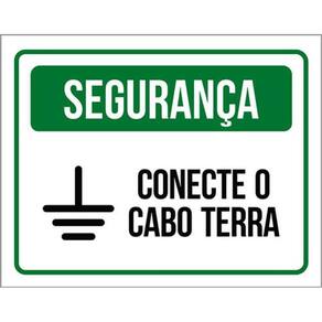 Kit 3 Placas De Segurança - Conecte O Cabo Terra