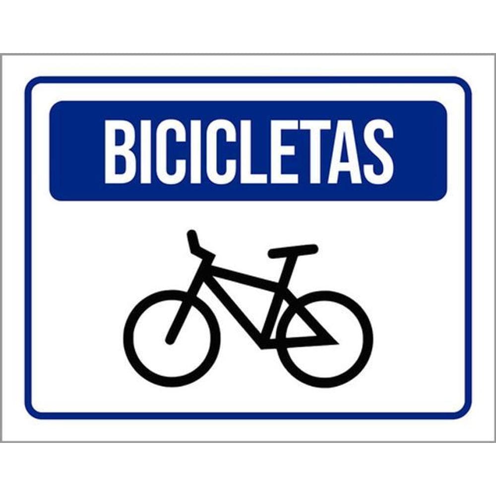 Kit 3 Placas Sinalização Entrada Estacionamento Bicicletas