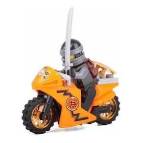 Boneco Moto Blocos De Montar Ninjago Ninja Laranja