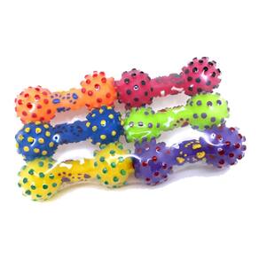 Haltere De Borracha Brinquedo Colorido Para Pet 12 Un